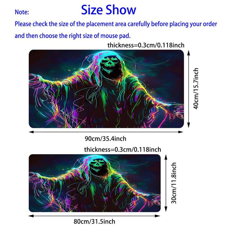 UV Reactive Non-Slip Mouse Pad, 1 Count Large Gaming E-Sports Computer Thickened Fluorescent Mouse Pad, Washable Rubber Material Mouse Pad for Gaming