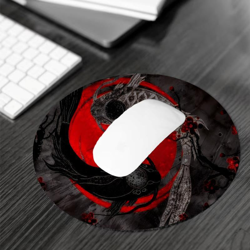 Japanese Koi Fish Pattern Mouse Pad, Rectangle Gaming Mouse Pad, Non-Slip Rubber Pad, Aesthetic Desktop Decoration Protective Pad for Home, Office, Desktop Accessory