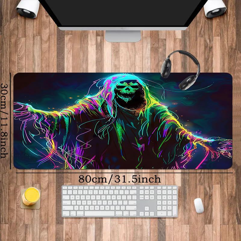UV Reactive Non-Slip Mouse Pad, 1 Count Large Gaming E-Sports Computer Thickened Fluorescent Mouse Pad, Washable Rubber Material Mouse Pad for Gaming