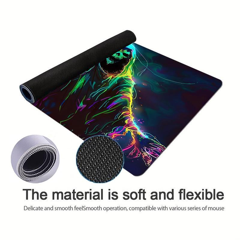 UV Reactive Non-Slip Mouse Pad, 1 Count Large Gaming E-Sports Computer Thickened Fluorescent Mouse Pad, Washable Rubber Material Mouse Pad for Gaming