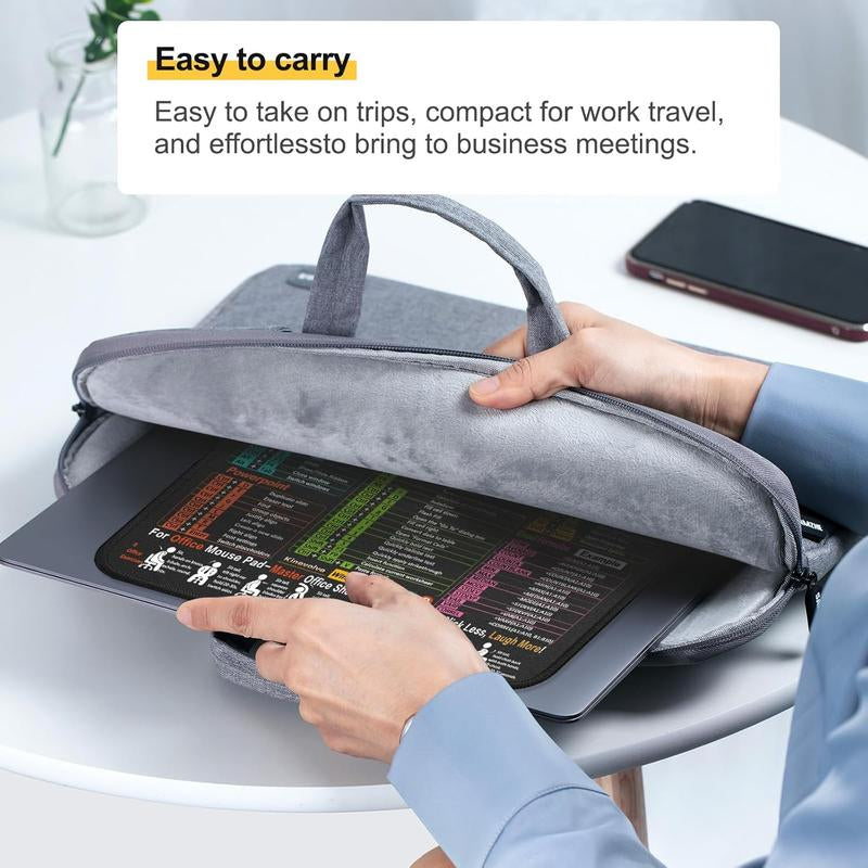 Portable Shortcut Cheat Sheet Desk Mat Waterproof Non-Slip Stitched Edge Mouse Pad for Excel Word Powerpoint Office Gaming Users Durable Practical Design Sticker