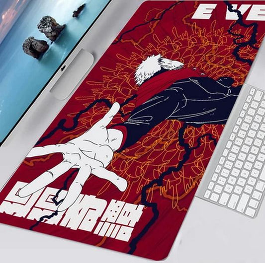 XL Gaming Mouse Pad Jujutsu Kaisen Yuji Red, 27.56" X 11.81" Anti-Slip, Tight Seam, Printed Cloth Fabric Front, Natural Rubber Back.